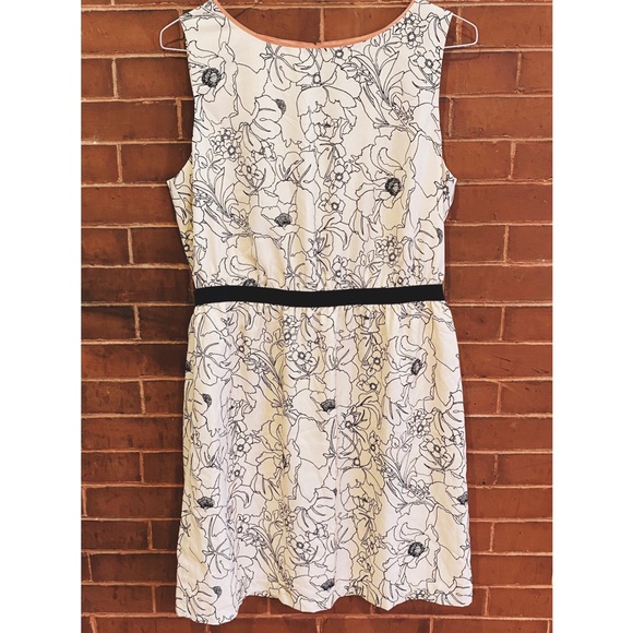 LOFT Dresses & Skirts - NEW LOFT Pink Sleeveless Floral Outline Midi Dress